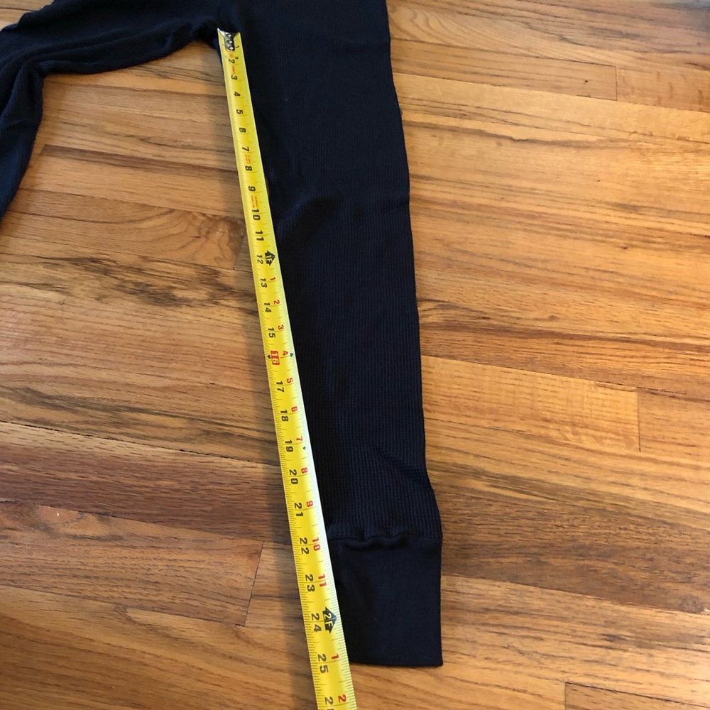 Splendid black leggings thermal long johns cropped ankle low rise small - Picture 5 of 9